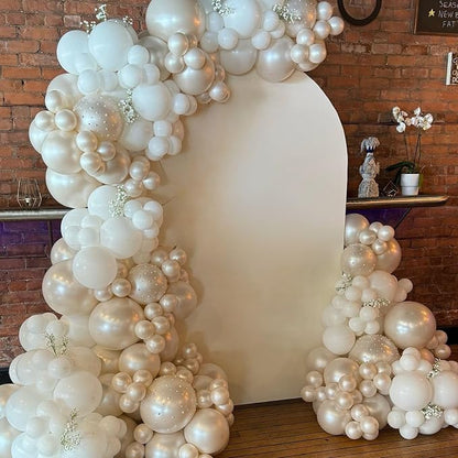 Pearl White Balloons, Pearl Sand White Double-Stuffed Ivory Latex Balloon - Image 4