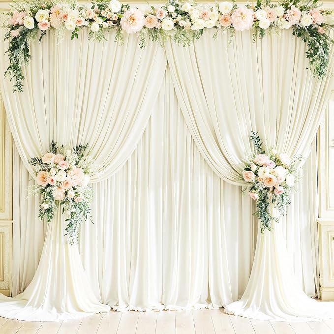 4 Panels Ivory Backdrop Curtains - Image 7