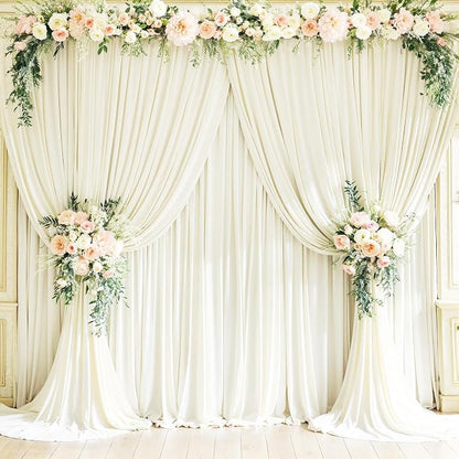 4 Panels Ivory Backdrop Curtains - Image 7