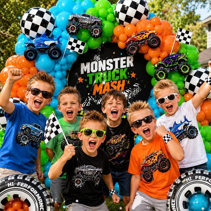 171Pcs Monster Truck Balloons Garland Arch Kit - Image 8
