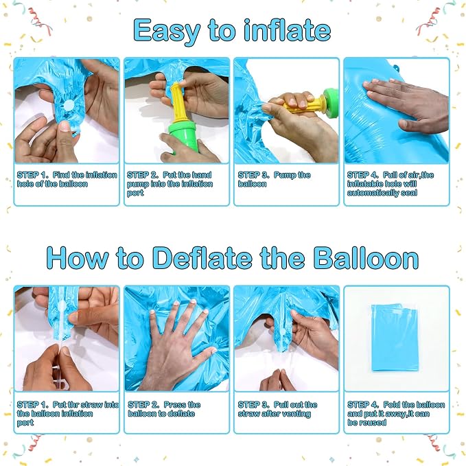 Blue 40 Inch Number 5 Balloon, Mylar Foil Balloon - Image 4