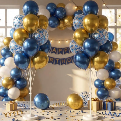 HIINS Metallic Blue Gold Balloon Column Kit Set of 2 - Image 8