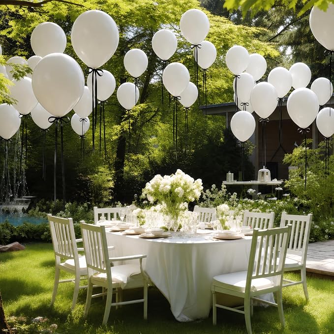 30 Pcs 18in White Black Latex Balloons - Image 7