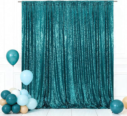 Eternal Beauty Teal 3mm Sequin Backdrop 8x8 Ft by EternalBeauty
