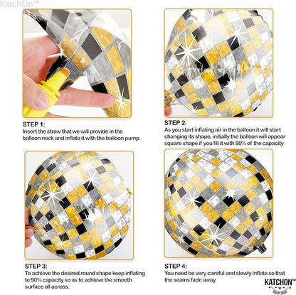 KatchOn Disco Ball Balloons 22 Inch, 360 Degree 4D Sphere Disco Balloon - Image 5