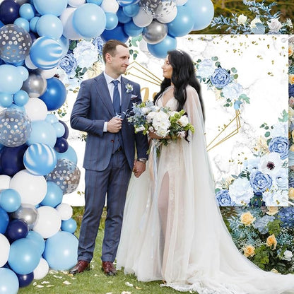 AIBIIN 5x3ft Mr and Mrs Floral Backdrop - Image 2