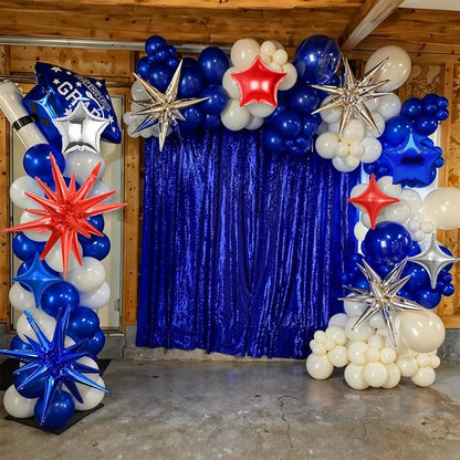 14pcs Blue Red Silver Star Balloons, Mixed Star Foil Balloon, 22Inch Explosion - Image 6