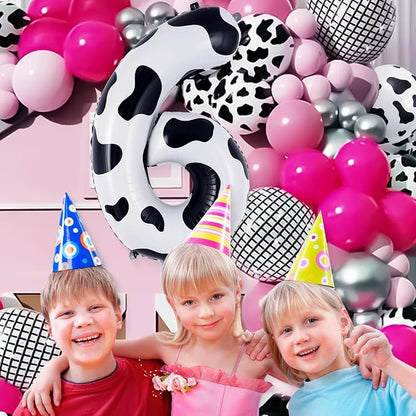 Cow Print Number 6 Balloon, Large 40 Inch Cow Number Birthday Balloons - Image 4