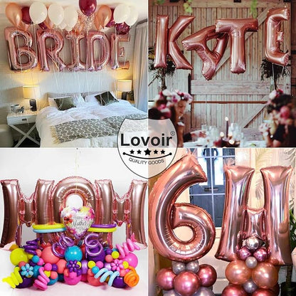 Lovoir 40 Inch Large Rose Gold Letter V Balloons Big Size Jumbo Mylar Foil - Image 7