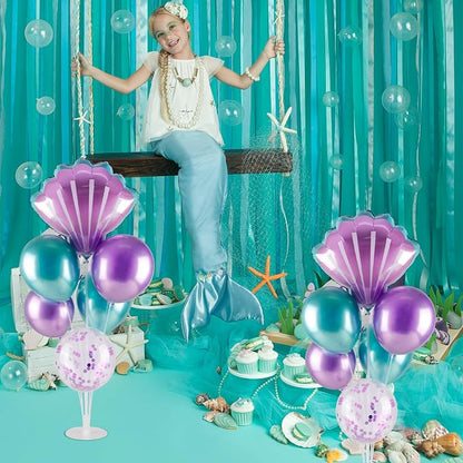 Mermaid Balloons Table Centerpiece 2 Sets Mermaid Balloon Stands | Table - Image 6