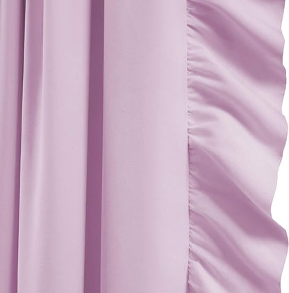 Lush Decor Reyna Ruffle Window Curtain Panel Set, Lilac - Image 6