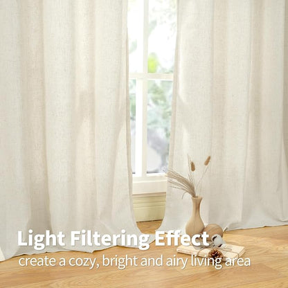 YoungsTex Extra Long Natural Linen Curtains 102 Inches Length - Image 5