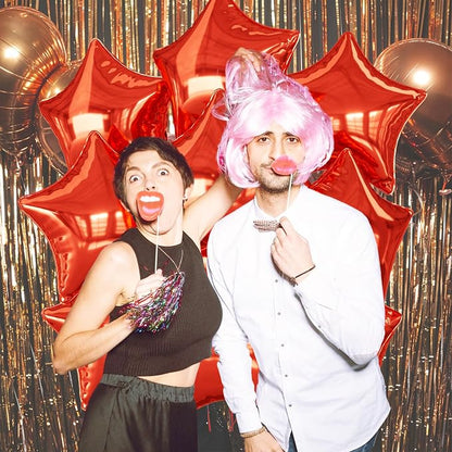 Red Star Balloons Foil, 18 Inch Metallic Stars Balloon - Image 5