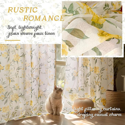 French Country Farmhouse Sheer Curtains - Image 4