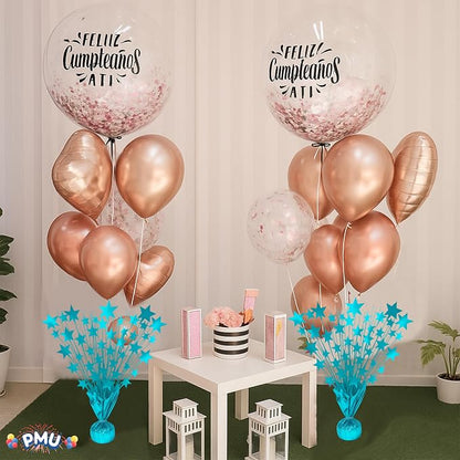 PMU 6 Pack Bursting Star Metallic Foil Spray Centerpiece-Baby Blue Prismatic - Image 4