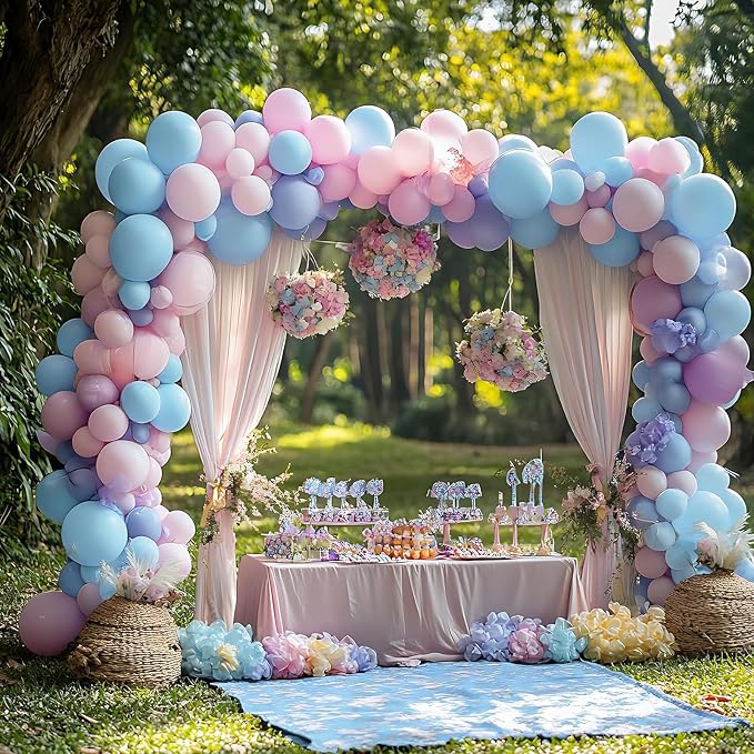 RUBFAC Pastel Blue Balloons Different Sizes Light Blue Balloon 154pcs | Blue - Image 7