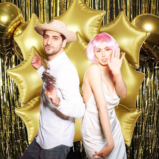Gold Star Foil Balloons, 18 Inch Metallic Stars Balloon - Image 5