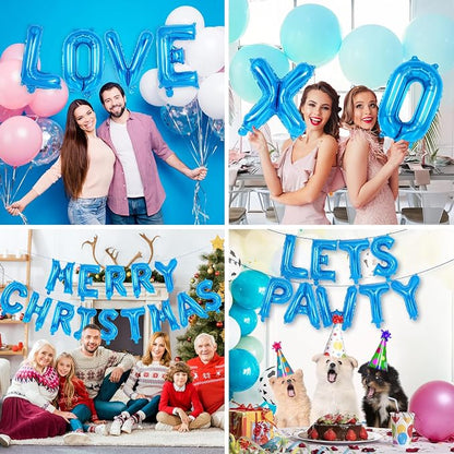 26 Pcs Blue Letter Balloons, 16 Inch Foil Alphabet Letter Balloons, Letter A-Z - Image 7