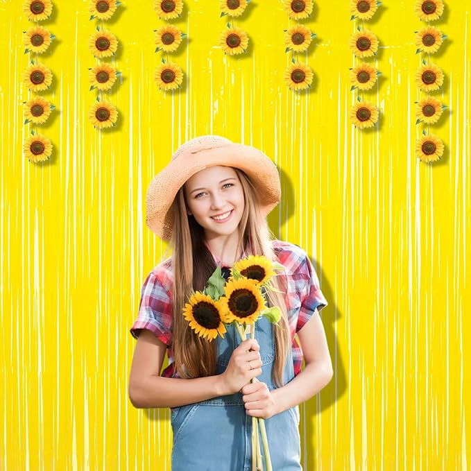 BRAVESHINE Fringe Curtain Backdrop | 2PCS | Pastel Yellow Party Decorations | - Image 7