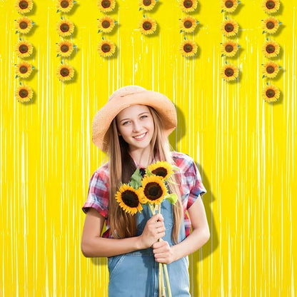 BRAVESHINE Fringe Curtain Backdrop | 2PCS | Pastel Yellow Party Decorations | - Image 7