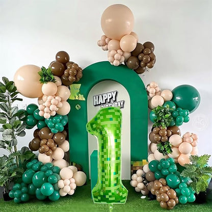 40 Inch Green Pixel Number 1 Balloon - Image 5
