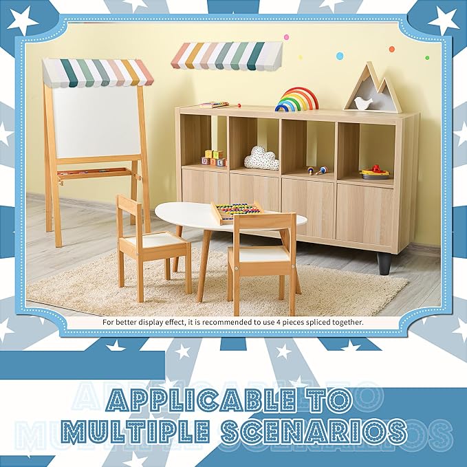 Boao 4 Pack Circus Awning Decoration 3D Stripe Cardboard Awning Carnival Wall - Image 4