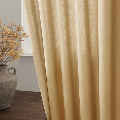 Gold Yellow Linen Curtains 72 Inch Length - Image 4
