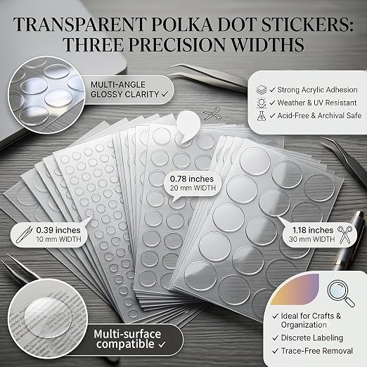 Glue Dots Double Sided 500 PCS, 0.39 Inch Clear Sticky Tack, Removable Poster - Image 4