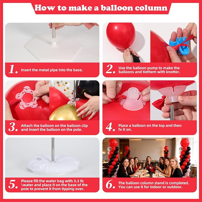 Red and Black Balloon Column Stand Kit Set of 2 - Image 5