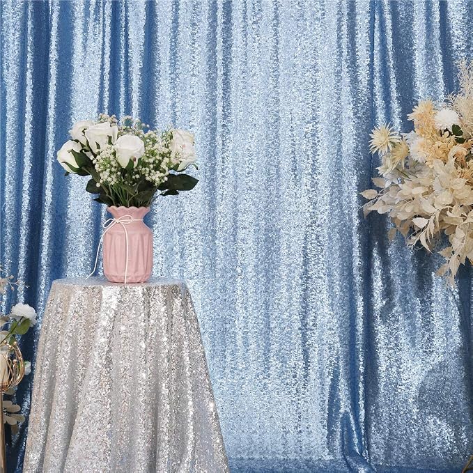Eternal Beauty Baby Blue 3mm Sequin Backdrop 10x10 Ft - Image 3