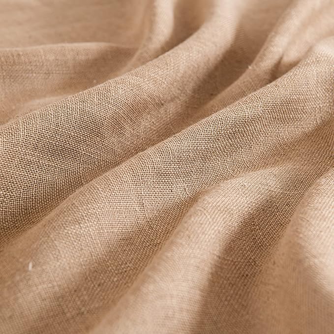 MIULEE Light Brown Short Linen Curtains 52x45 Inch Long 2 Panel - Image 4