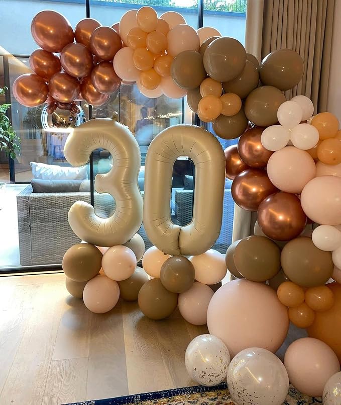 Cream Number 1 Balloon 40 Inch, 1st Birthday Party Decorations Men Women | Foil - Image 9