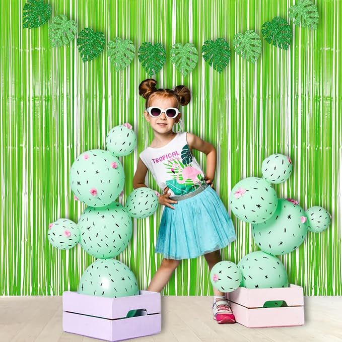 BRAVESHINE Pastel Green Streamers Party Backdrop Decorations 2 Pack | 3.2x8.2ft - Image 4
