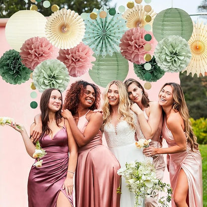 Sage Green and Dusty Pink Party Decorations Green & Pink Party Decor Sage - Image 2
