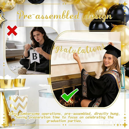 2026 Graduation Banners Party Decorations, Glitter Congratulations - Image 3