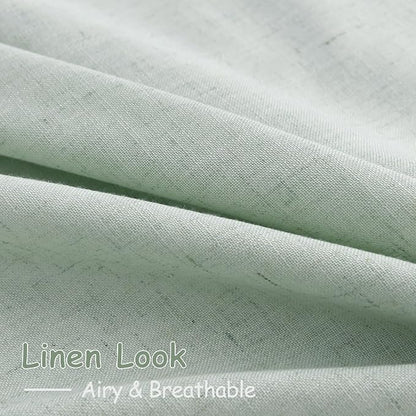 Extra Long Aqua Green Linen Curtains 120 Inch - Image 5