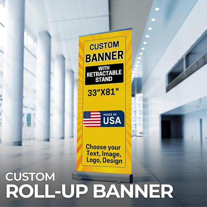 DreamController Custom Retractable Banner 33x81 | Personalized Roll Up Banner - Image 2