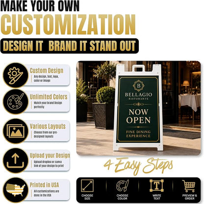 Plastic Sign HolderA-Frame Sidewalk Curb Std by BCB 24x36 | Printed in USA | - Image 7