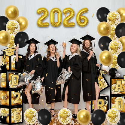 2026 Graduation Balloon Boxes Decorations – Clear Balloon Box Stack - Image 6