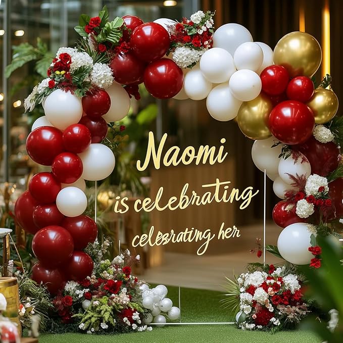 RUBFAC Ruby Red Balloon Arch Kit 154pcs Crimson Balloons Different Sizes | - Image 6