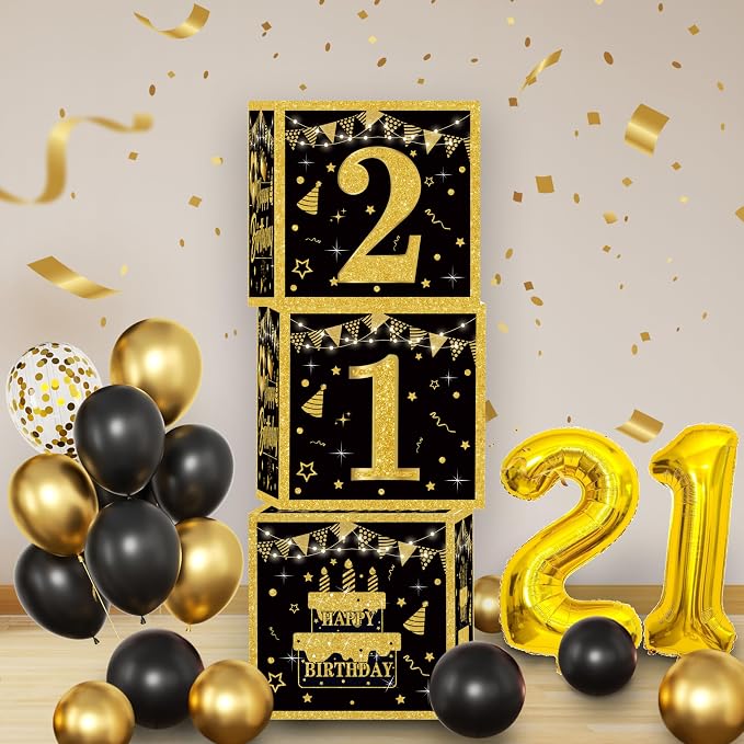 Gold 21st birthday decorations for him Men - Image 3