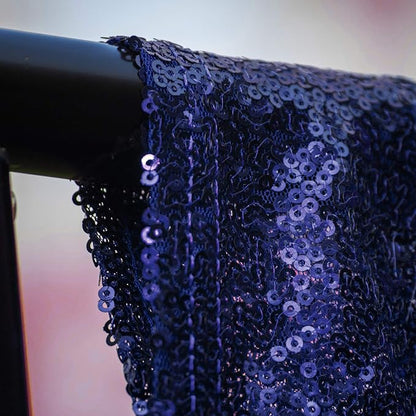JYFLZQ Navy Blue Sequin Backdrop Curtains 2ft x 8ft 2 Panel Glitter Photo Booth - Image 5