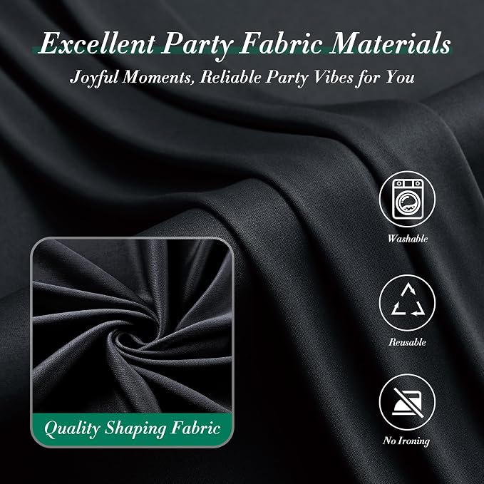 20 ft x 8 ft Black Backdrop Curtain - Image 7