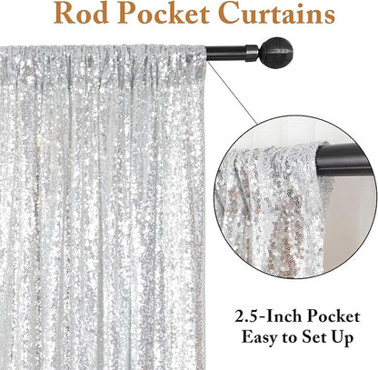 ShinyBeauty Silver Sequin Backdrop 10FTx10FT - Image 4