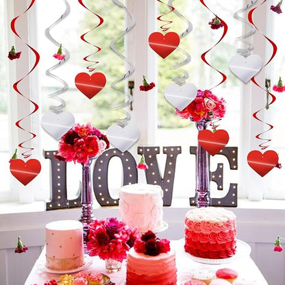 BEISHIDA Happy Valentine's Day Hanging Swirls Valentine's Decorations Red - Image 4