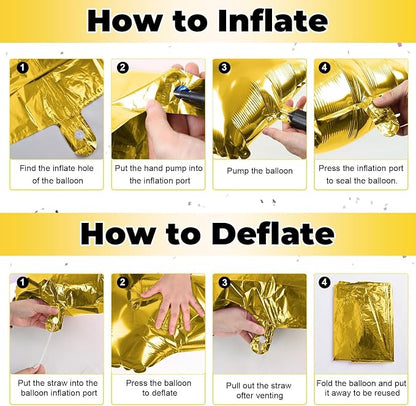 40 Inch Foil Letter Balloon, Big Alphabet R Word, Large Self Inflating Gold - Image 8