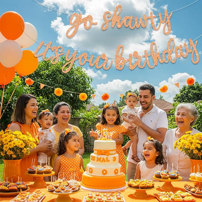 BEISHIDA Light Orange Pre-Strung Go Shawty It's Your Birthday Banner Decor | - Image 6