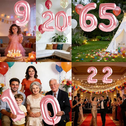 40 Inch Number 65 Balloons for 65th Birthday Party Decorations, 0-100 Jewelry - Image 7