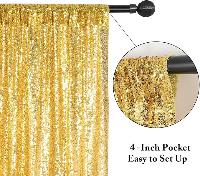 Eternal Beauty Gold 3mm Sequin Backdrop 5x7 Ft - Image 7