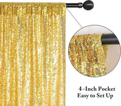 Eternal Beauty Gold 3mm Sequin Backdrop 5x7 Ft - Image 7